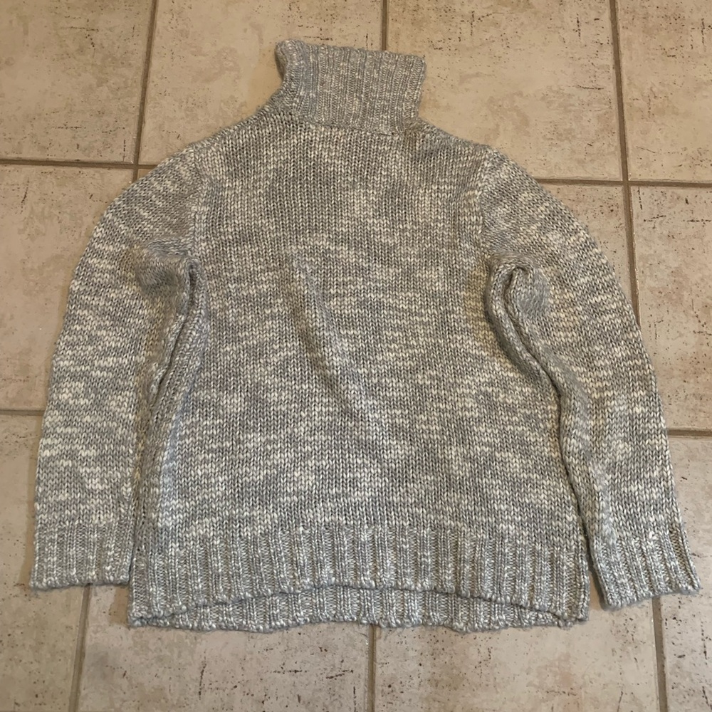 💜 Gray Marl Chunky Knit Turtleneck Sweater by Joe Fresh - Size XL/TG - Picture 3 of 5